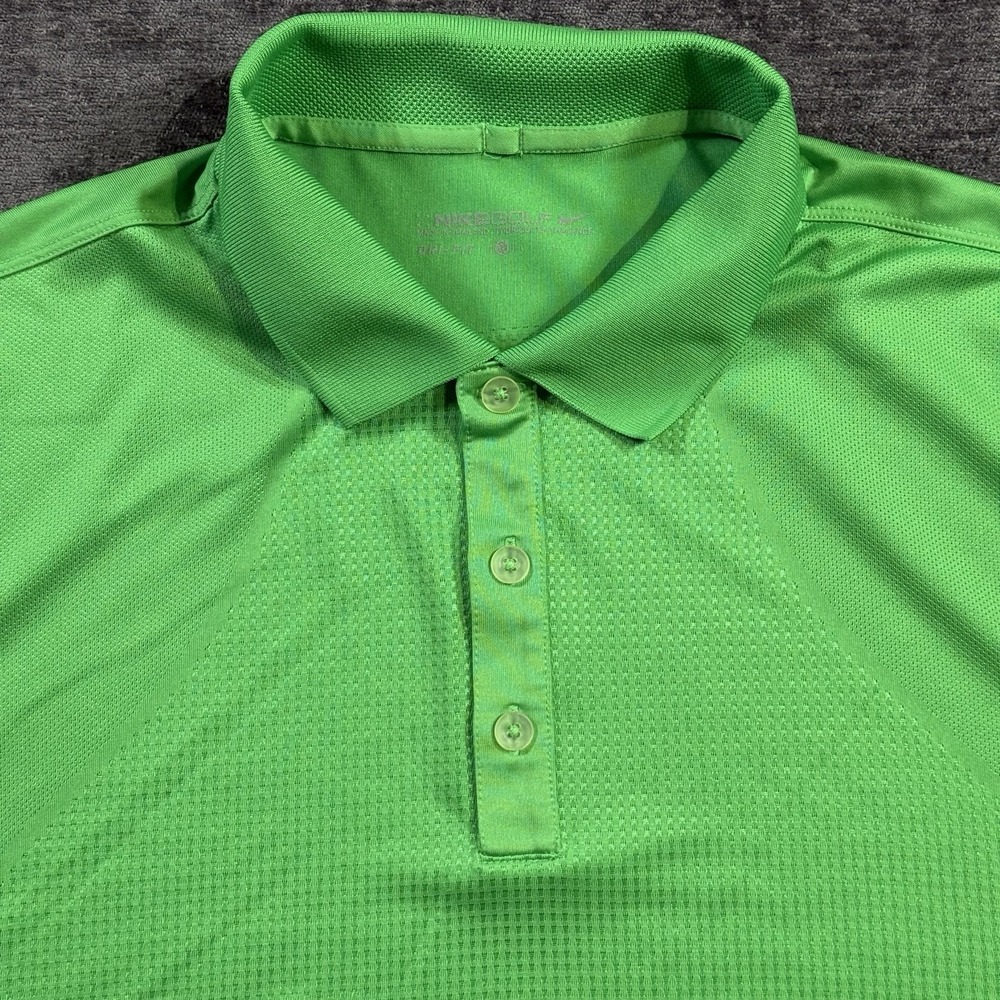 Nike Golf Dri-Fit Mens Polo Shirt Green Performance Stretch 400769-376 L - Picture 8 of 11